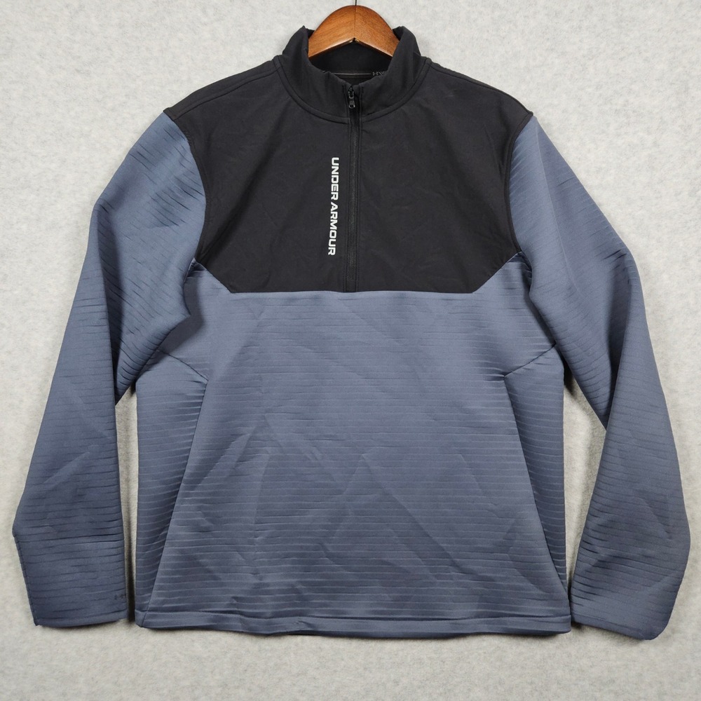 Under Armour Men's Large Gray 1/4 Quarter Zip Pullover Golf Storm Sweater Jacket